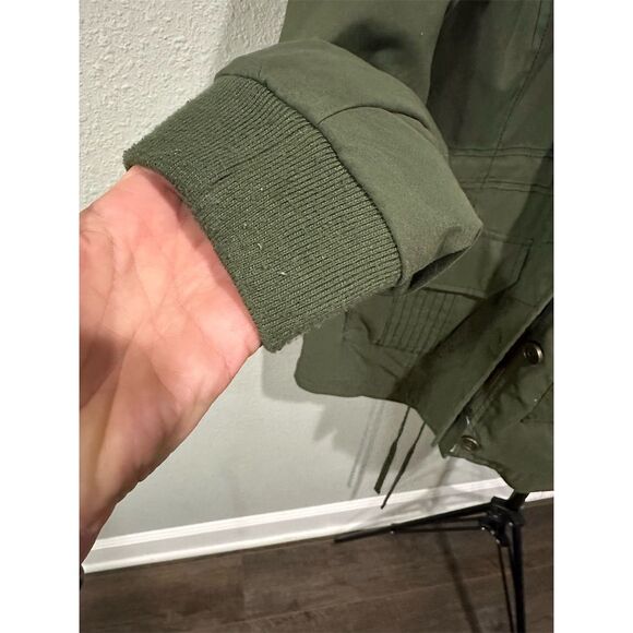 Hollister Women's Parka Coat Green Hooded Winter Size S - Picture 4 of 8
